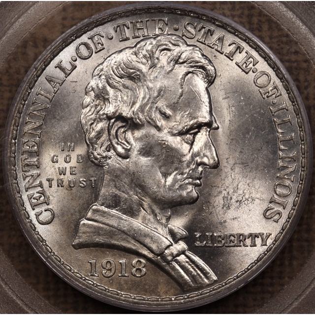 1918 Lincoln Silver Commemorative PCGS MS64 OGH