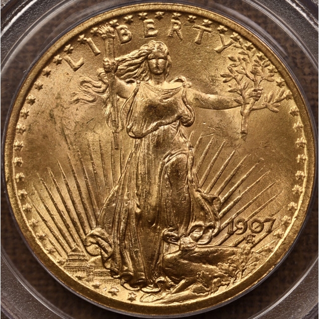 1907 Saint Gaudens $20 Double Eagle PCGS MS64 OGH CAC