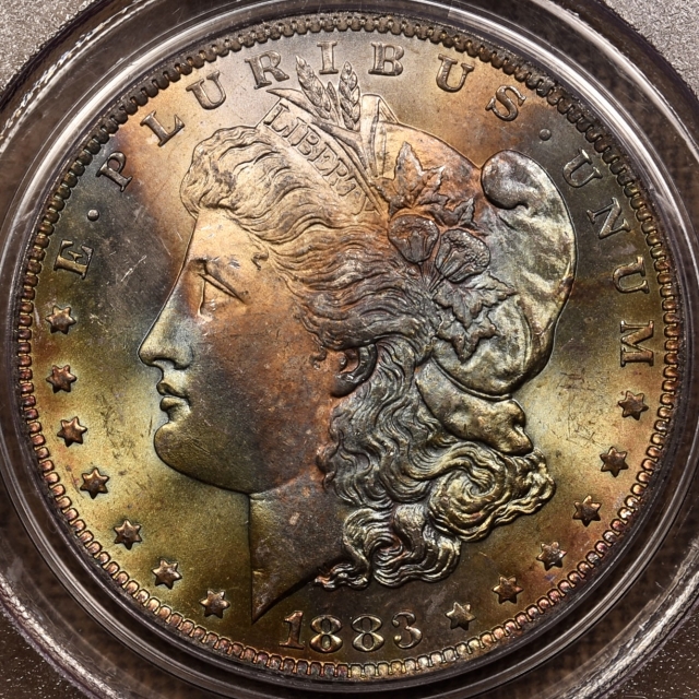 1883-O Morgan Dollar PCGS MS65 CAC incredible color!