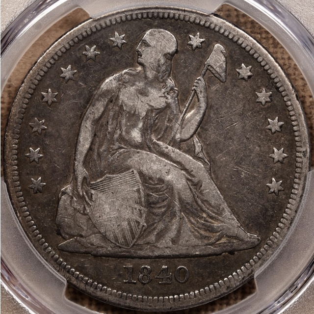 1840 Liberty Seated Dollar PCGS F15