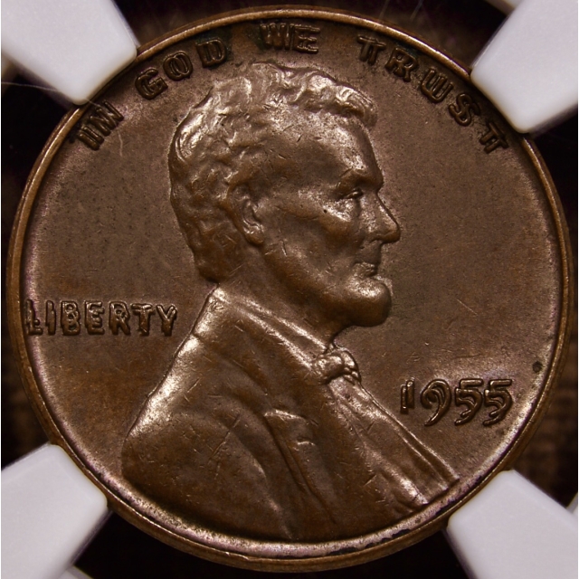 1955 Doubled Die Obverse Lincoln Cent NGC AU58 BN CAC