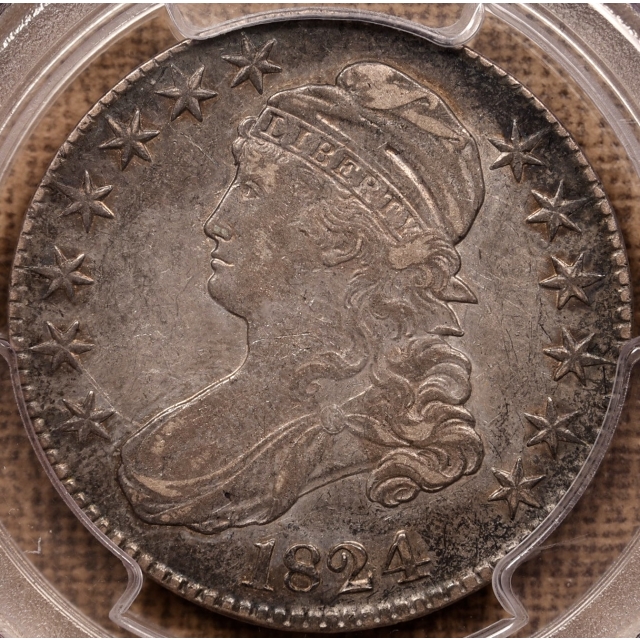1824 O.112 R4 Capped Bust Half Dollar PCGS XF40 CAC, ex. Brunner