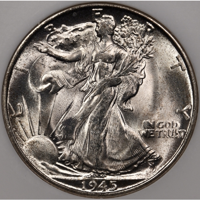 1945-S Walking Liberty Half Dollar NGC MS65, No Barcode Fatty
