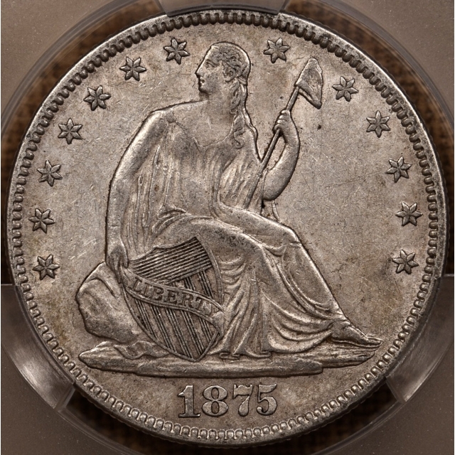 1875 Liberty Seated Half Dollar CACG AU53