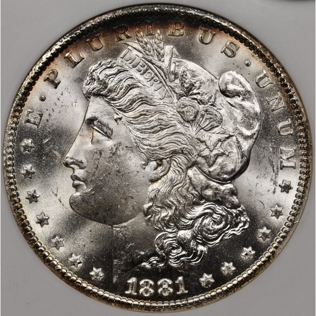 1881-CC Morgan Dollar NGC MS64 CAC, Old Perfect No-Line Fatty