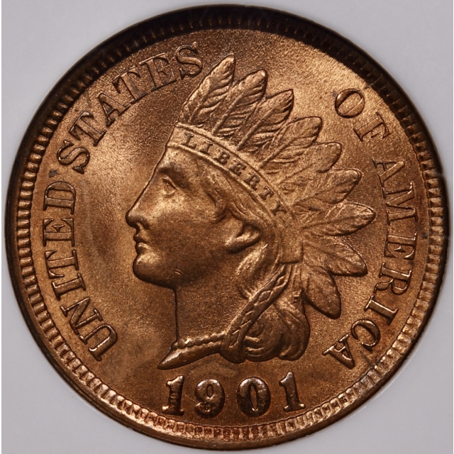 1901 Indian Cent NGC MS64 RB