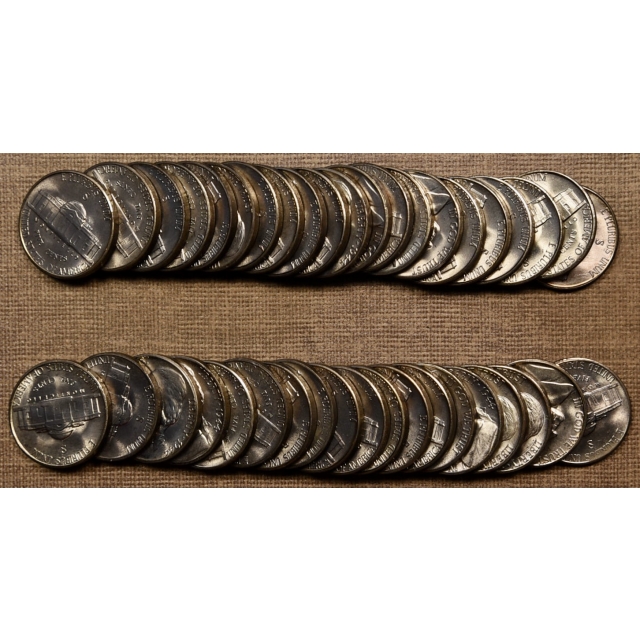 1944-S Original BU Jefferson Nickel roll