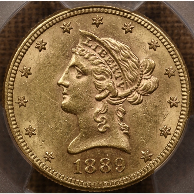 1889-S $10 Liberty Head Eagle PCGS AU58 CAC