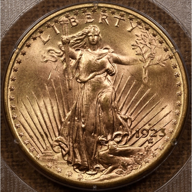 1923-D $20 Saint Gaudens, MS64 Blanchard Holder