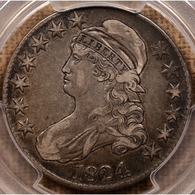 1824 O.117 Capped Bust Half Dollar PCGS XF40 CAC, ex. Brunner