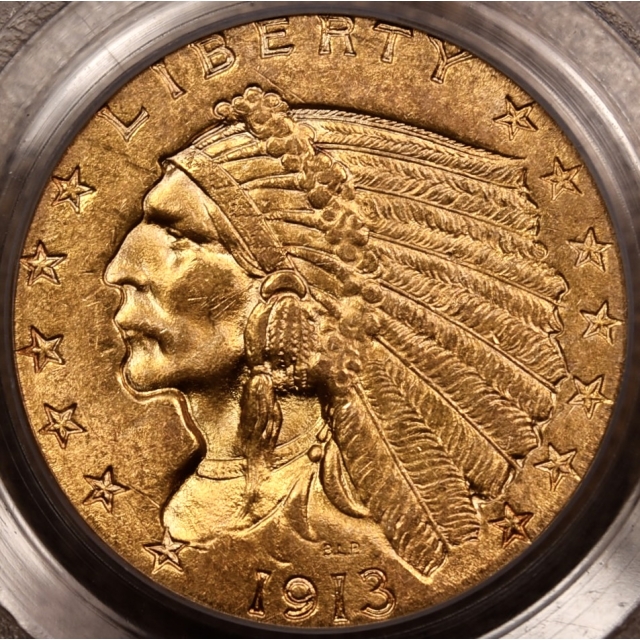 1913 $2.50 Indian Head PCGS MS62 CAC