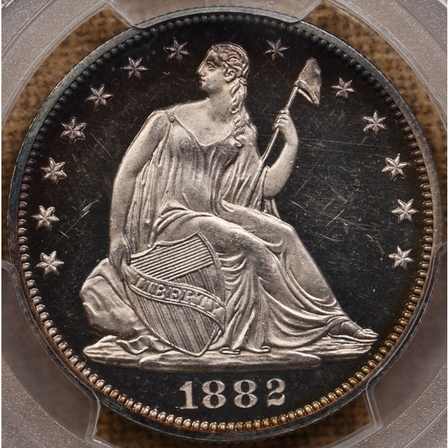 1882 Proof Liberty Seated Half Dollar PCGS PR64 DCAM CAC