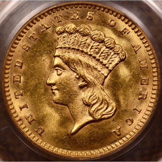 1862 Gold Dollar PCGS MS62 CAC OGH