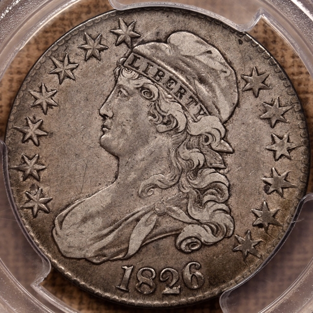 1826 O.103 R5- Capped Bust Half Dollar PCGS VF30, ex. Brunner