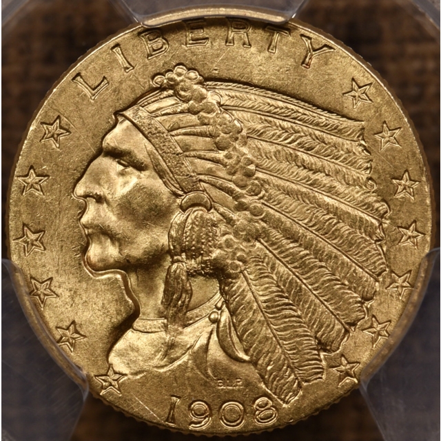 1908 $2.50 Indian Head Quarter Eagle PCGS MS63 CAC