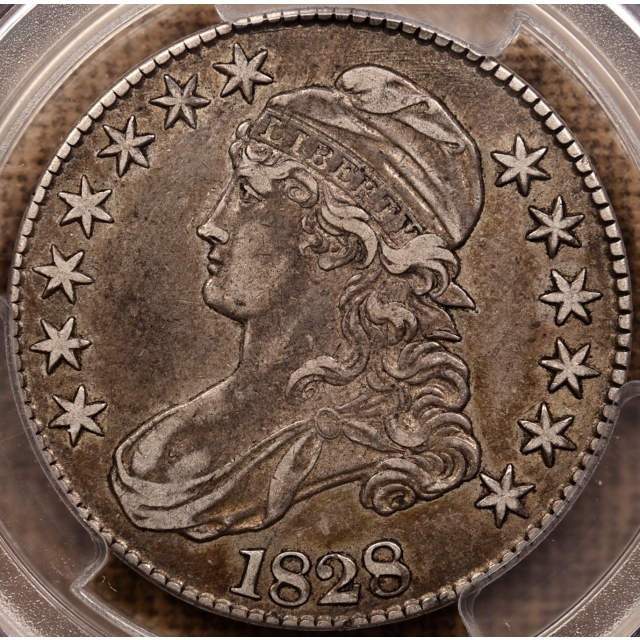 1828 O.109 Square 2, Large 8 Capped Bust Half Dollar PCGS XF40 CAC