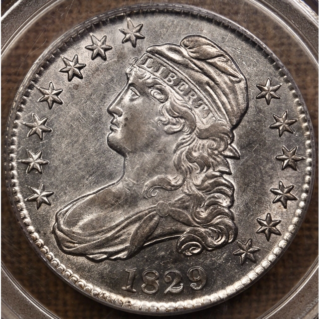 1829 O.114' R7? Capped Bust Half Dollar PCGS AU55, ex. Link, likely Finest Known