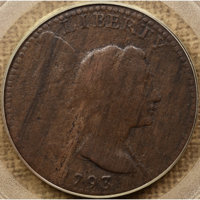 1793 Liberty Cap Large cent, PCGS VG10 OGH, I grade Fine