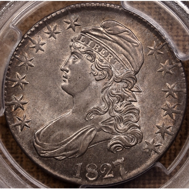 1827/6 O.103 R4 Capped Bust Half Dollar PCGS MS62 CAC, ex. Meyer