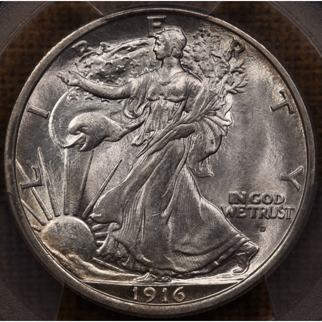 1916-D Walking Liberty Half Dollar PCGS MS64 CAC