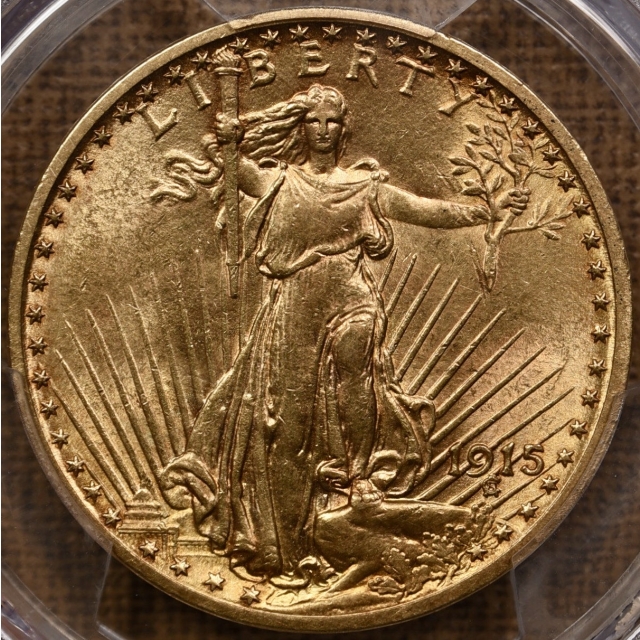 1915 $20 Saint Gaudens PCGS AU58 CAC