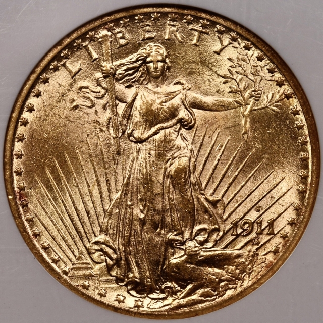 1911-S Saint-Gaudens $20 Double Eagle NGC MS63
