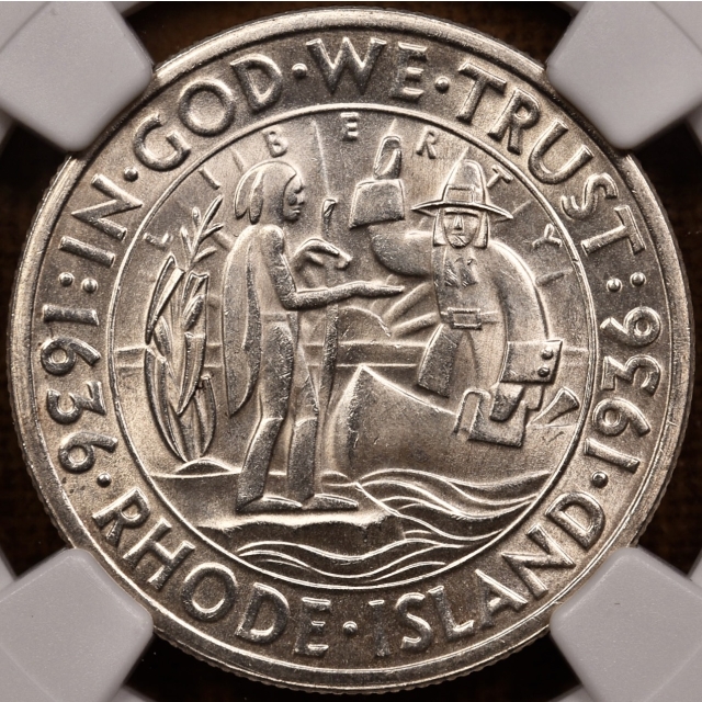 1936 Rhode Island Silver Commemorative NGC MS64