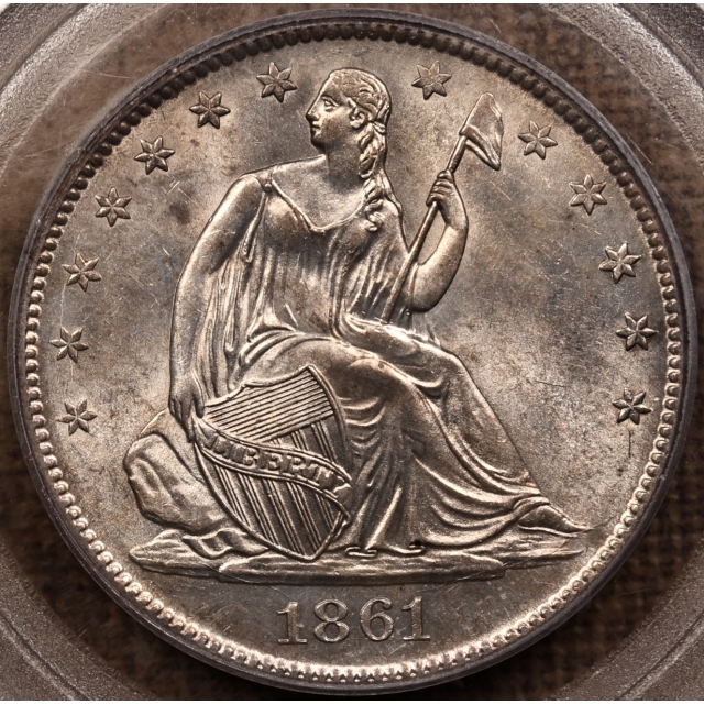 1861-O W-4 LA Issue Liberty Seated Half Dollar PCGS MS63