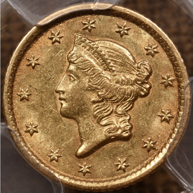 1853-O G$1 Gold Dollar PCGS AU58 CAC
