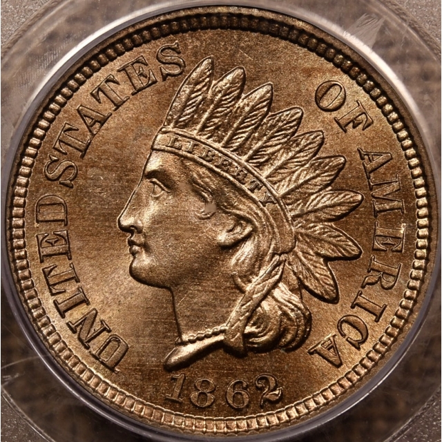 1862 Copper Nickel Indian Cent PCGS MS65 CAC