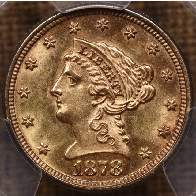 1878 $2.50 Liberty Head Quarter Eagle PCGS MS63 CAC