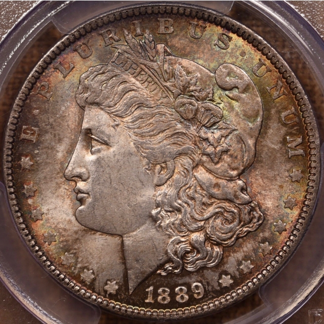 1889 Morgan Dollar PCGS MS64, exceptional toning