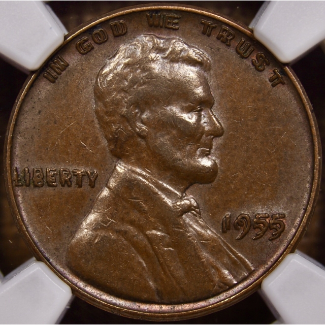 1955 Doubled Die Obverse Lincoln Cent NGC AU53 BN CAC