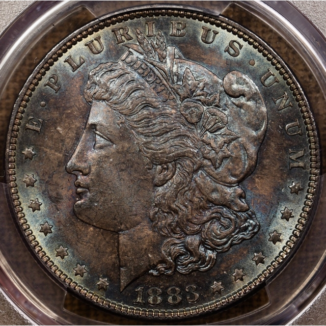 1883 Morgan Dollar PCGS MS64, superb color!