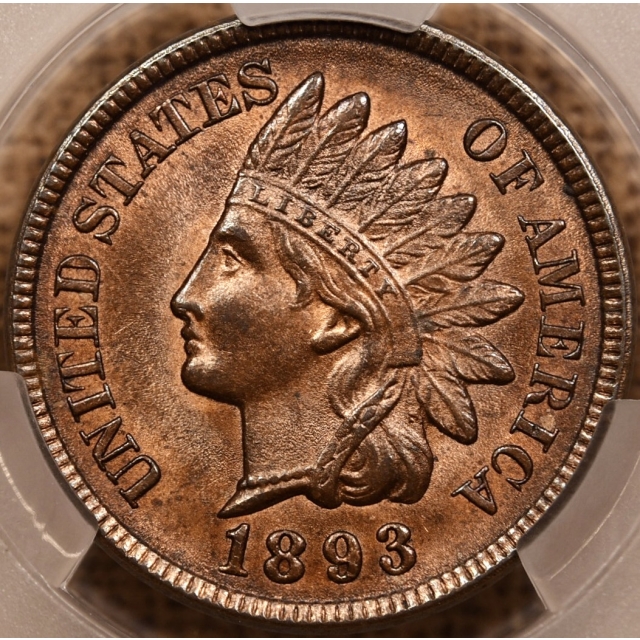 1893 Indian Cent CACG MS65 RB