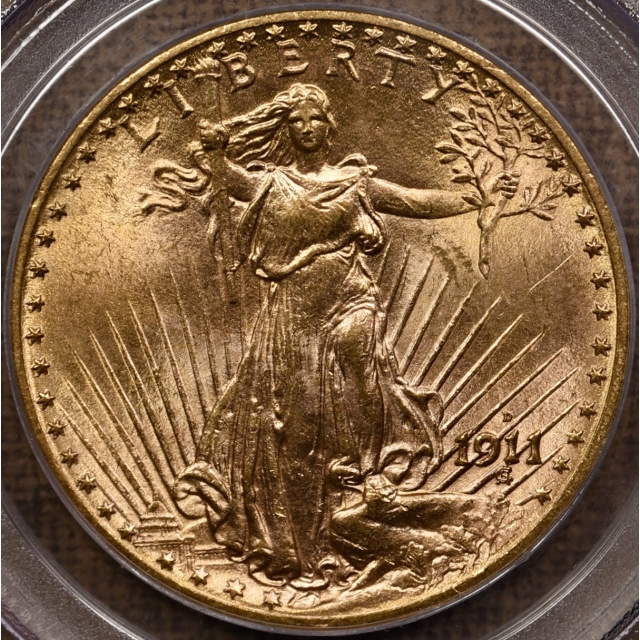 1911-D $20 Double Eagle Saint Gaudens PCGS MS64 CAC