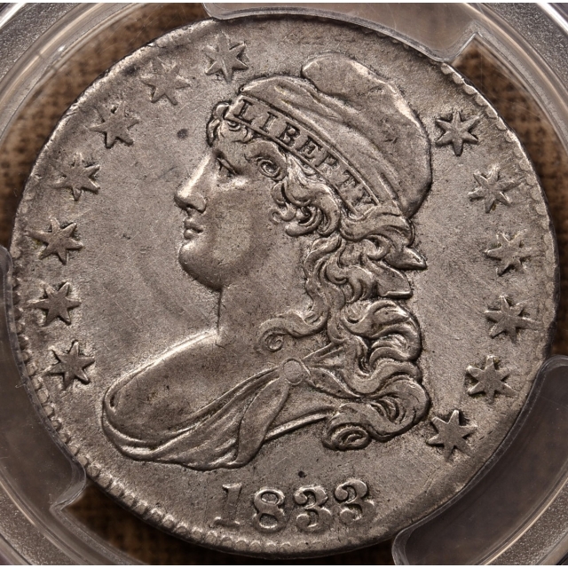 1833 O.110a Capped Bust Half Dollar PCGS XF45 CAC, ex. Overton/Parsley Collection