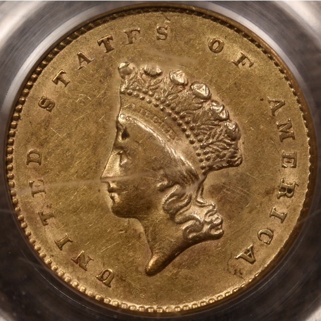 1854 G$1 Type 2 Gold Dollar PCGS XF40 OGH CAC