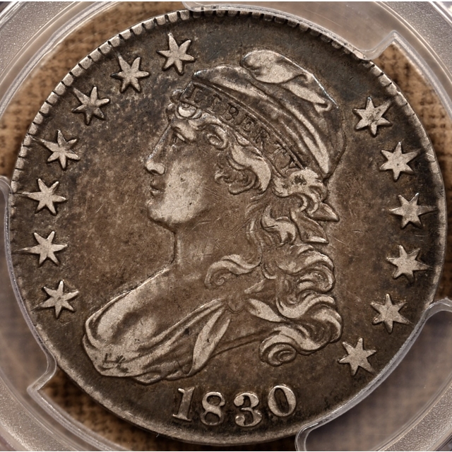 1830 O.115 Small 0 Capped Bust Half Dollar PCGS XF40 CAC, ex. Brunner