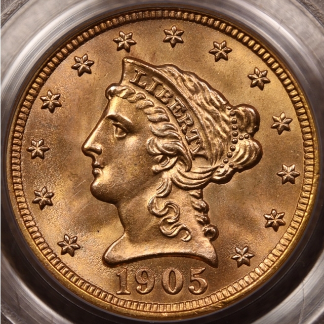 1905 $2.50 Liberty Head Quarter Eagle PCGS MS64, PQ+