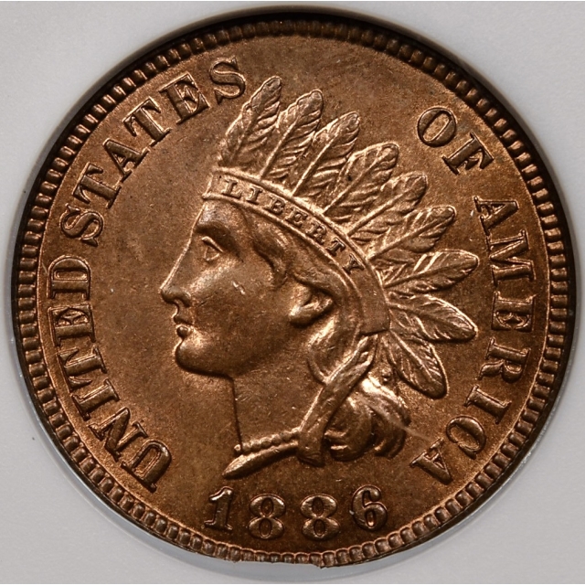 1886 Type 1 Indian Cent old ANACS MS64 RB