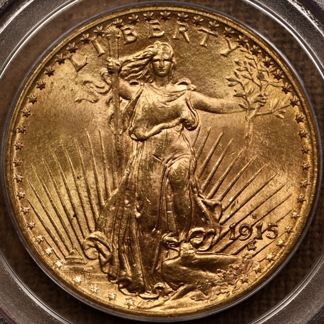 1915-S $20 Saint Gaudens PCGS MS63 OGH CAC