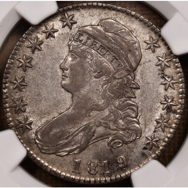 1819/8 O.101 Small 9 Capped Bust Half Dollar NGC XF45 CAC