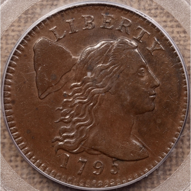 1795 S.76b Plain Edge Liberty Cap Large Cent, PCGS AU58 (CAC)