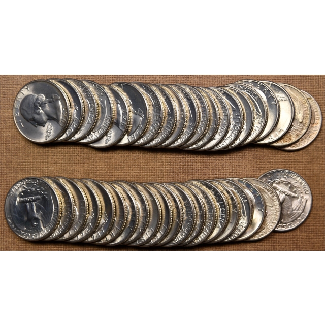 1947-P Original BU Washington Quarter roll