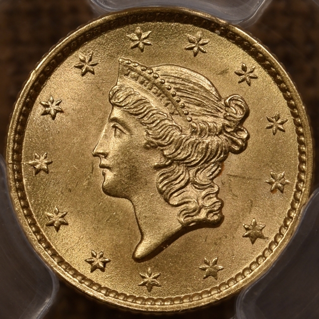 1853 Gold Dollar PCGS MS64 CAC