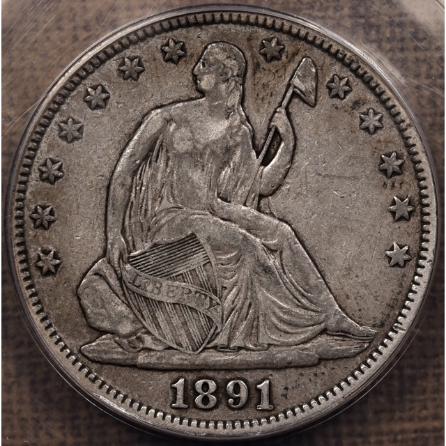 1891 Liberty Seated Half Dollar ANACS VF25