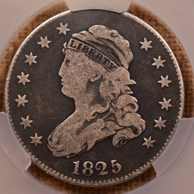 1825/4/(2) 25C Browning 3 Capped Bust Quarter CACG VG10