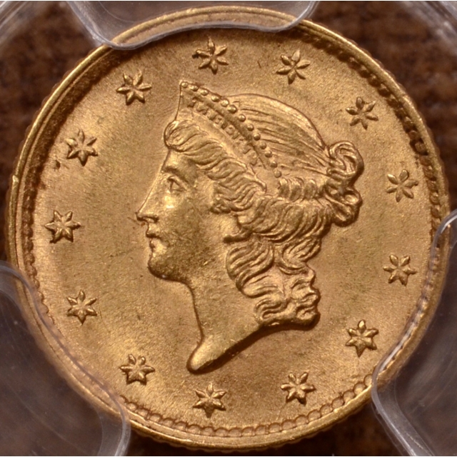 1854 Type 1 Gold Dollar PCGS MS63, Western NC Hoard