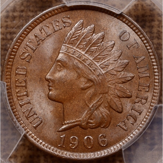 1906 Indian Cent PCGS MS64 BN